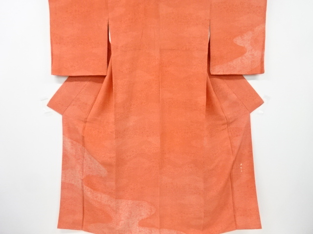 JAPANESE KIMONO / VINTAGE UNUSED EDO KOMON HOMONGI / SILK / STREAM & YOSEGARA PATTERN